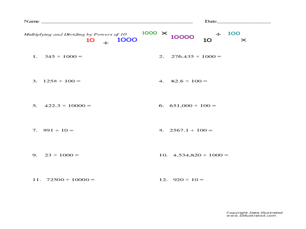 Multiplying Decimals by Powers of 10 Made Easy