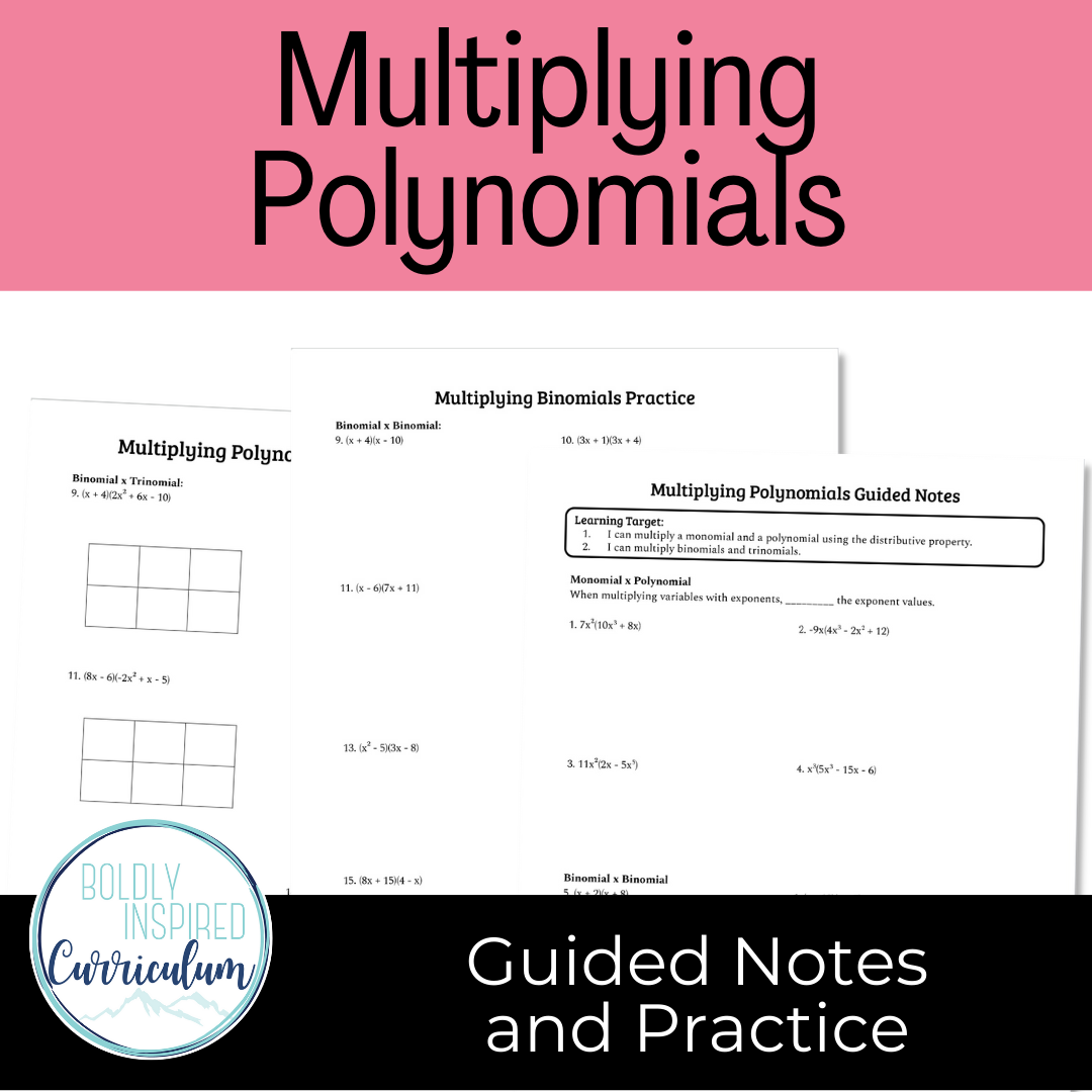 Multiplying Polynomials Guided Notes And Worksheets Made By Teachers