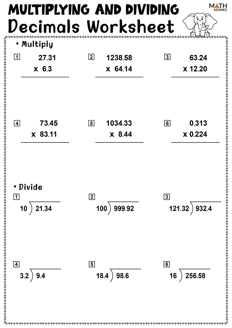 Multiplying Whole Numbers by Decimals Made Easy Worksheet