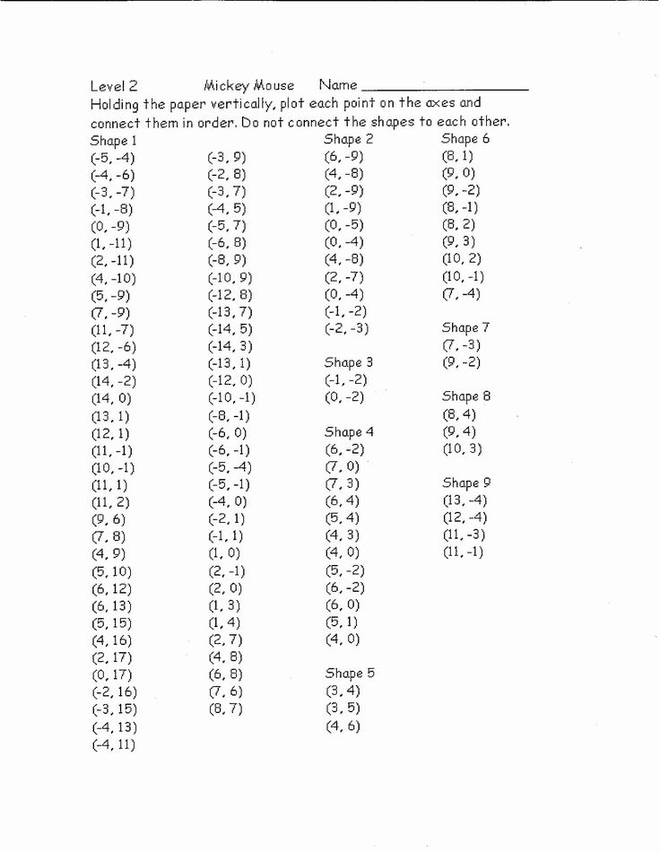 Mystery Graph Pictures Printable Free