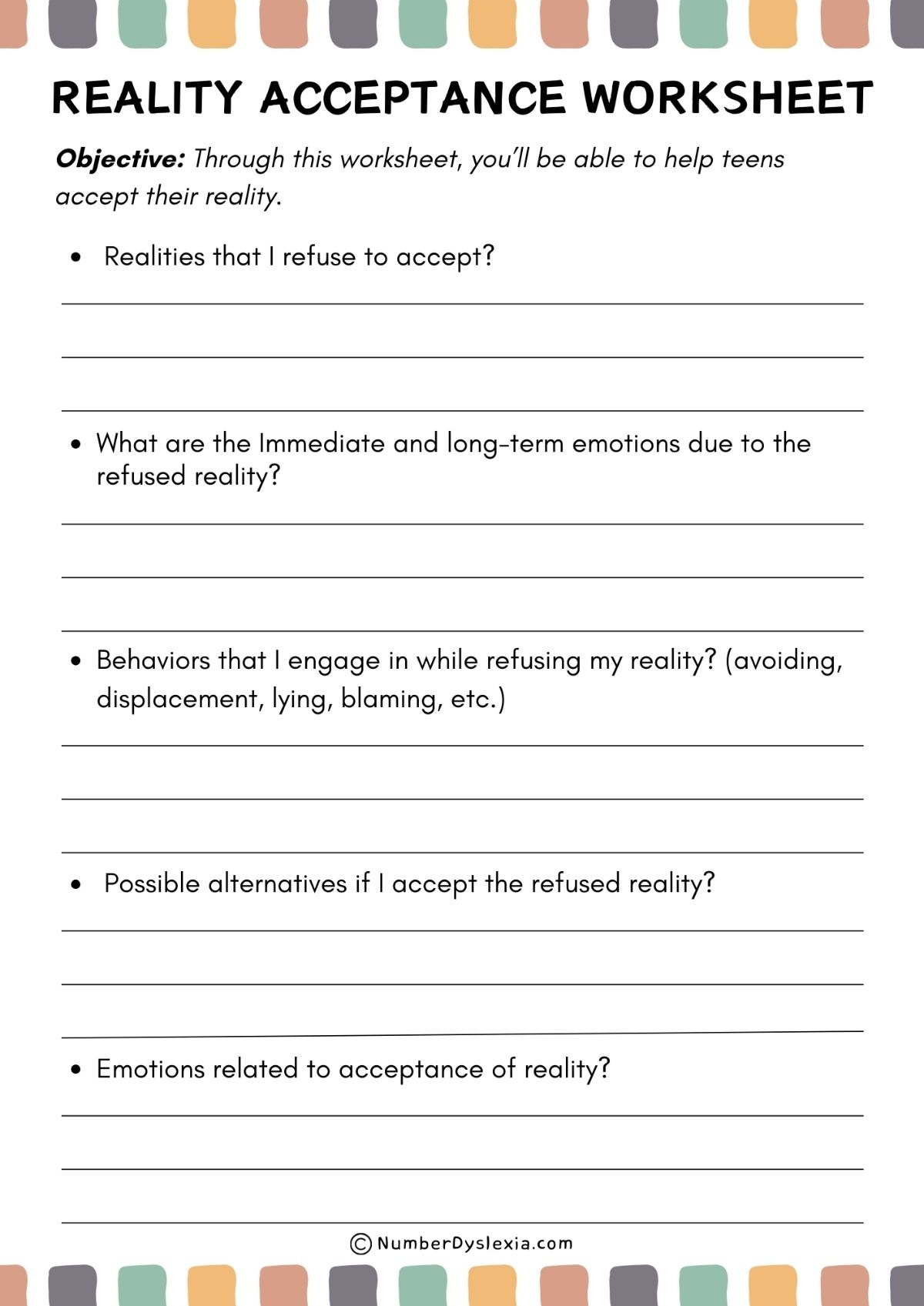 Narcissism Worksheets