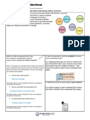 Nature Of Science Worksheet Answers