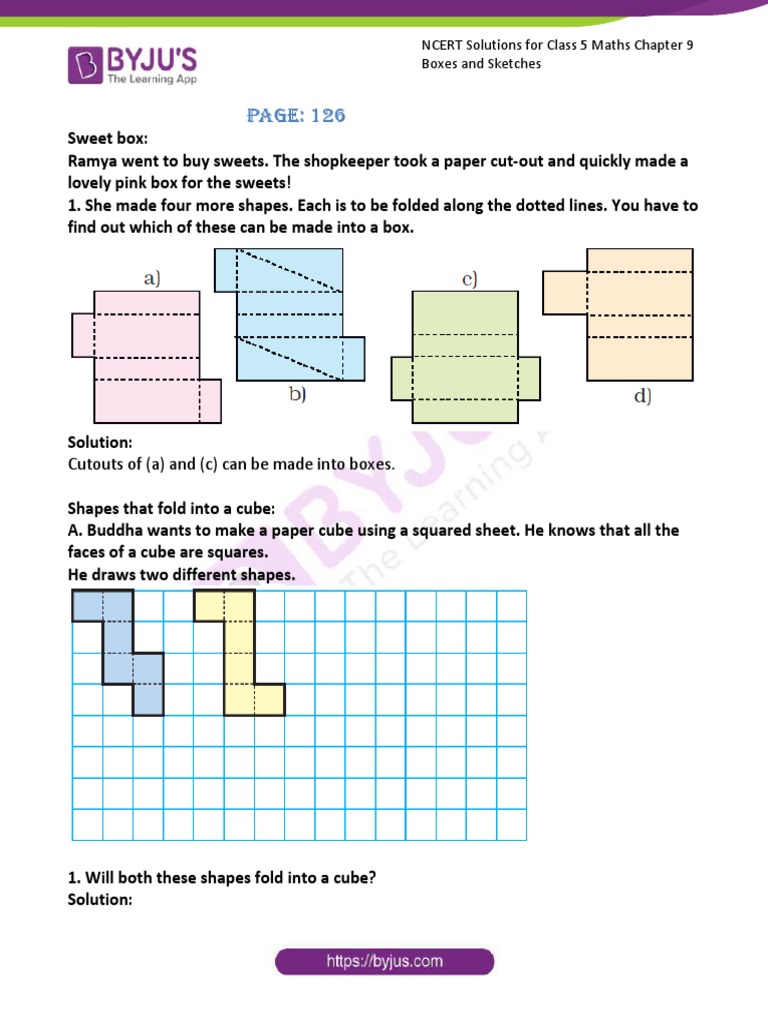 Ncert Solutions Class 5 Maths Chapter 9 Boxes And Sketches Download Now