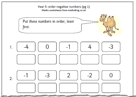 Negative Numbers 10 Minute Challenge Worksheet Printable Pdf Worksheets