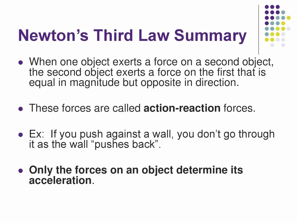 Newton's Third Law Worksheet Answers and Examples