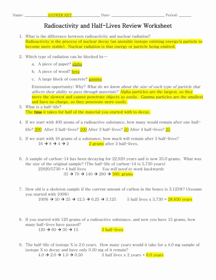 Nuclear Decay Worksheet Solutions Made Easy