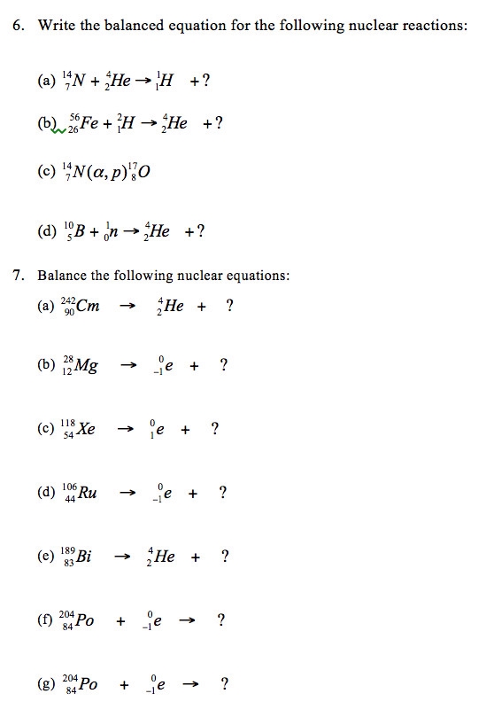 Mastering Nuclear Equations Worksheet Solutions