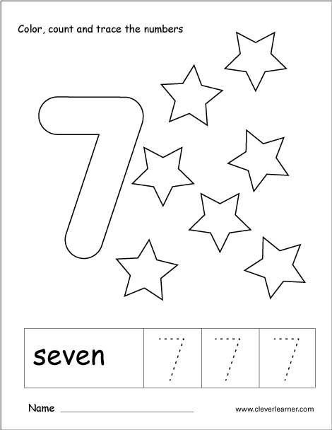 Number 7 Tracing Worksheets Tracing Worksheets