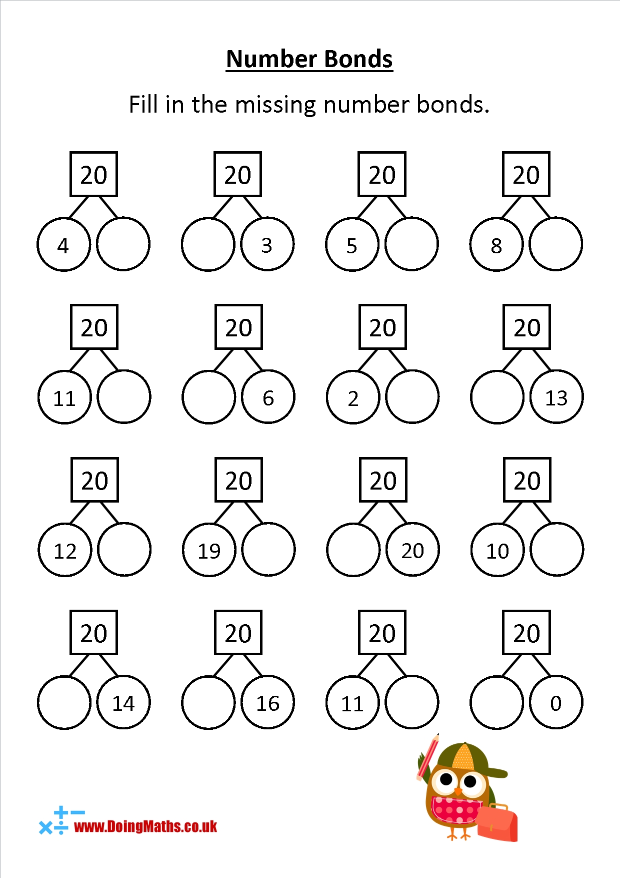 5 Ways to Master Number Bonds with Worksheets