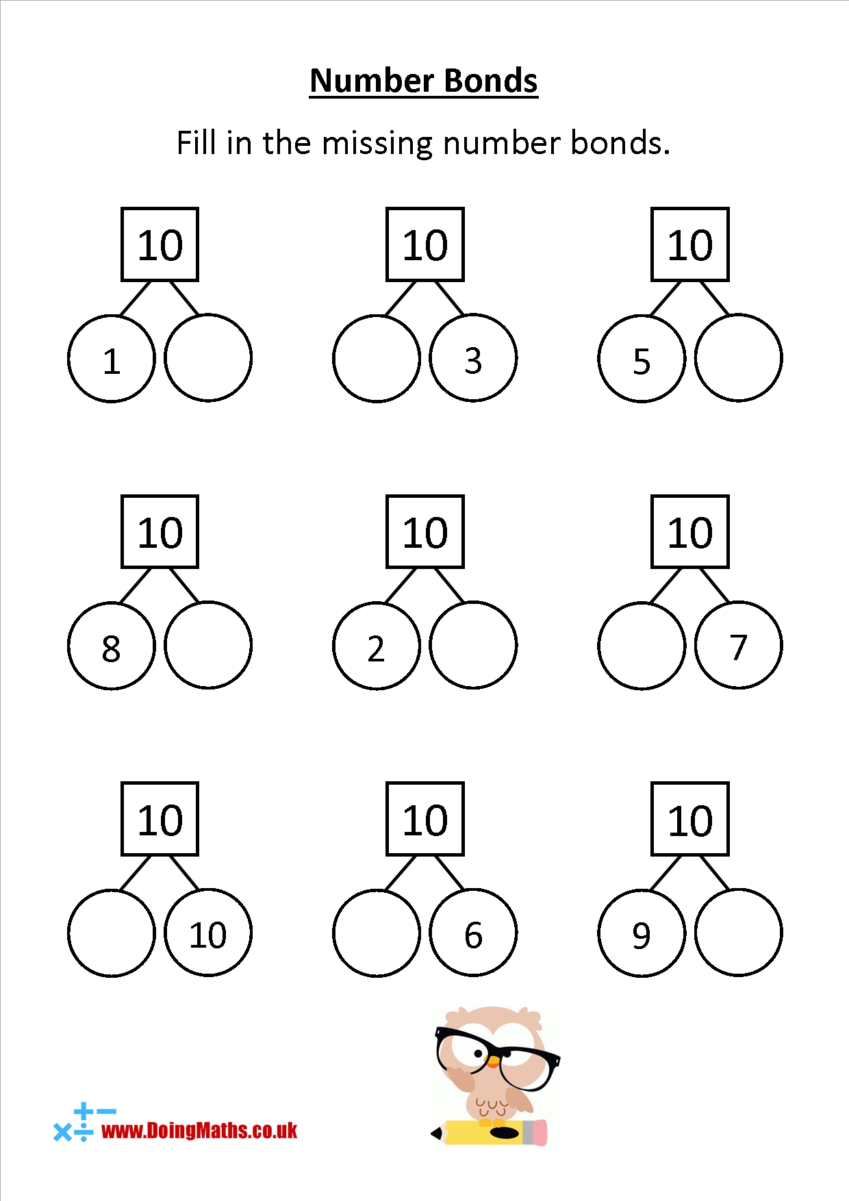 Number Bonds Worksheets Artofit