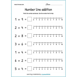 Number Line Addition Worksheets for Kids to Practice Math