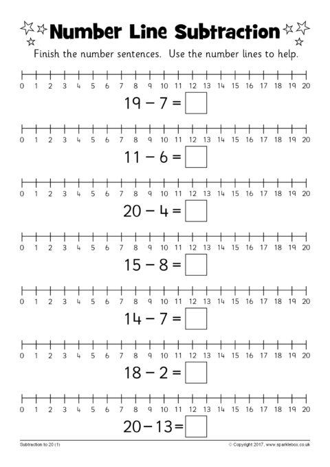 Number Line Subtraction Worksheets Sb12219 Sparklebox