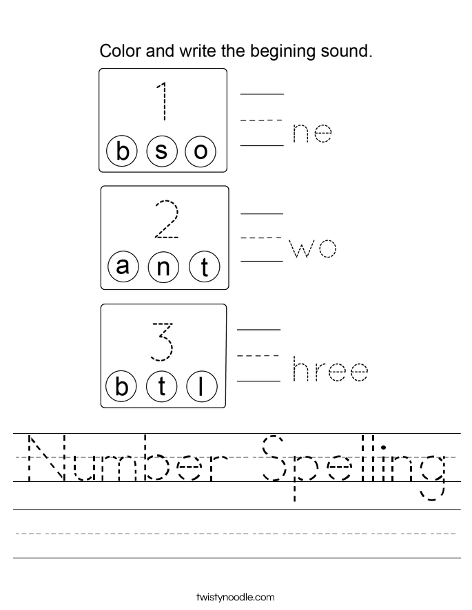 Number Spelling Worksheet for Kids: Practice Made Easy