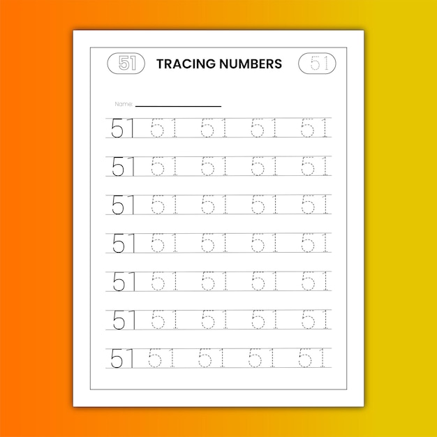 Number Tracing Worksheet for Kids