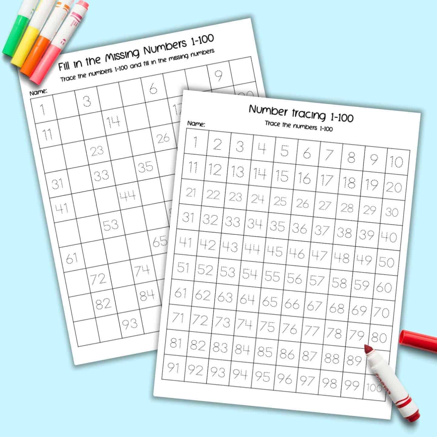 100 Number Tracing Worksheets for Kids to Practice