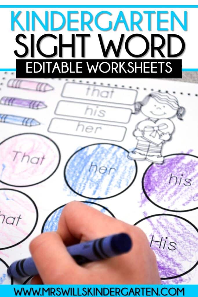 Number Word Worksheets For Kindergarten