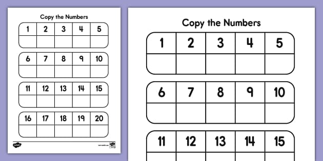 Numbers 1-20 Worksheet for Kids Learning Fun