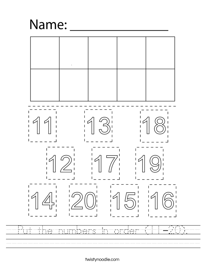 Numbers 11 20 Worksheet