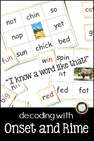 Onset And Rime Activity First Grade Reading Writing Activities