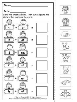 Onset and Rime Worksheets for Reading Success