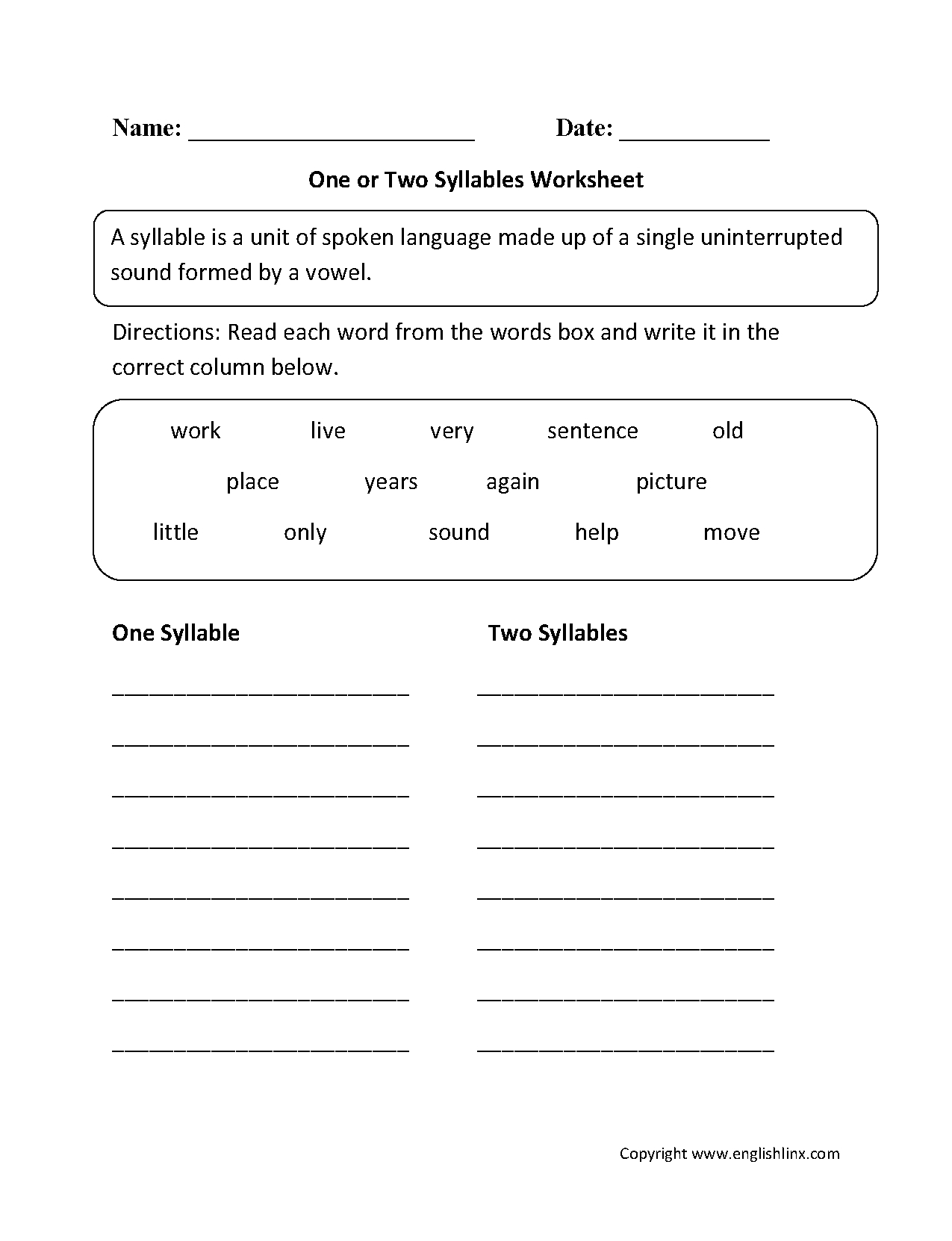 Open Syllable Practice Worksheets for Phonics Success