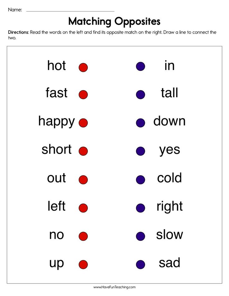 Opposites Worksheets for Kindergarten: Fun Learning Activities