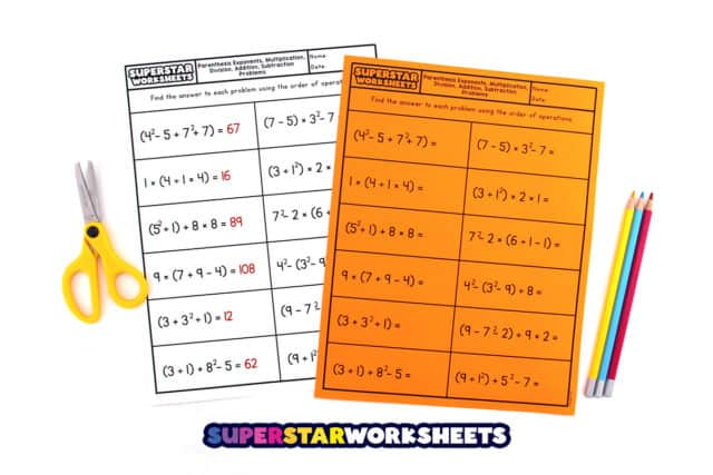 Order Of Operations Worksheets Superstar Worksheets