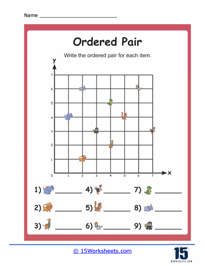 Free Ordered Pairs Worksheets for Math Practice