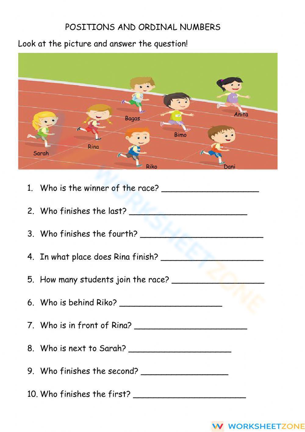 Ordinal Number Worksheets for Kids Made Easy