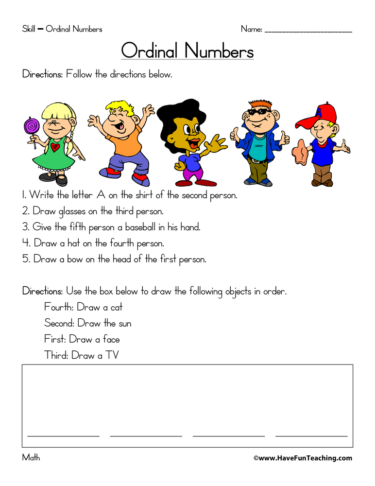 Ordinal Numbers Worksheets for Kids Fun Learning Activities