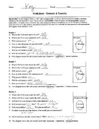 Osmosis And Tonicity Worksheet Answer Key Exercises Cell Biology Docsity