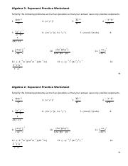 Pap U8 Exponent Rules Practice Doc Algebra 2 Exponent Practice