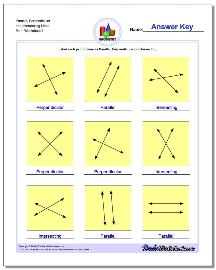 Parallel and Perpendicular Lines Practice Worksheet