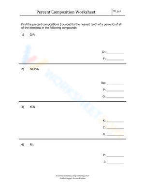 Percent Composition Worksheet Doc