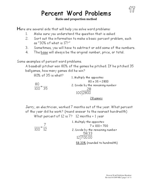 Master Percent Word Problems with These Essential Worksheets