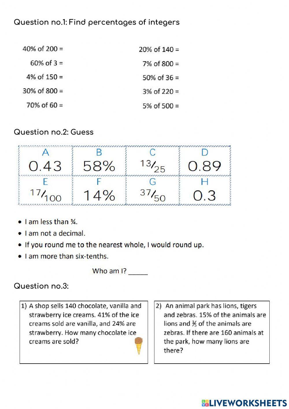 7 Ways to Master Percentage Worksheets in Grade 7