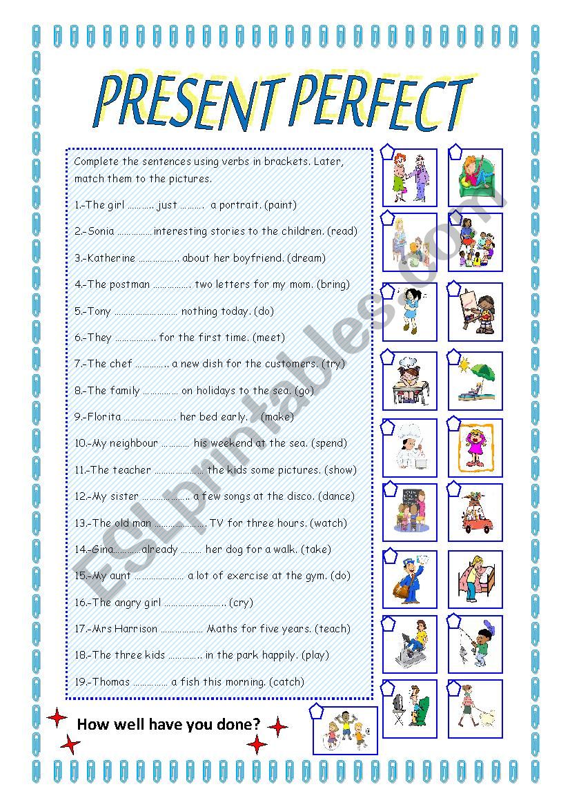 Mastering English: Perfect Present Tense Worksheet