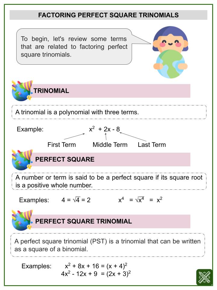 Perfect Square Trinomial Worksheet Kuta