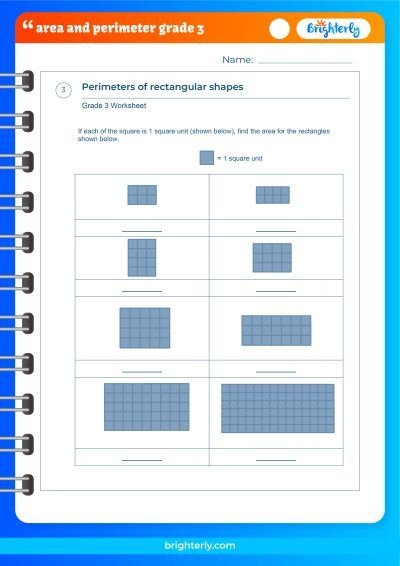 3rd Grade Perimeter and Area Worksheets Fun Learning