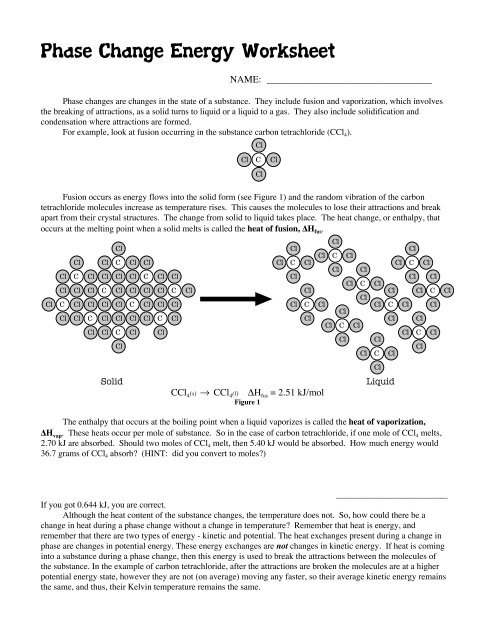 Phase Change Worksheet Answers Imsyaf Com