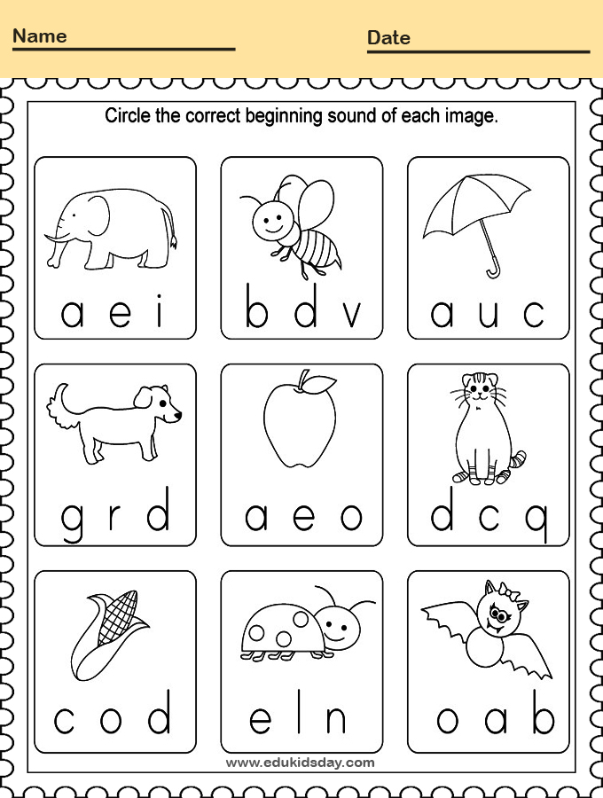 10 Phonics Worksheets for Kindergarten English Learners