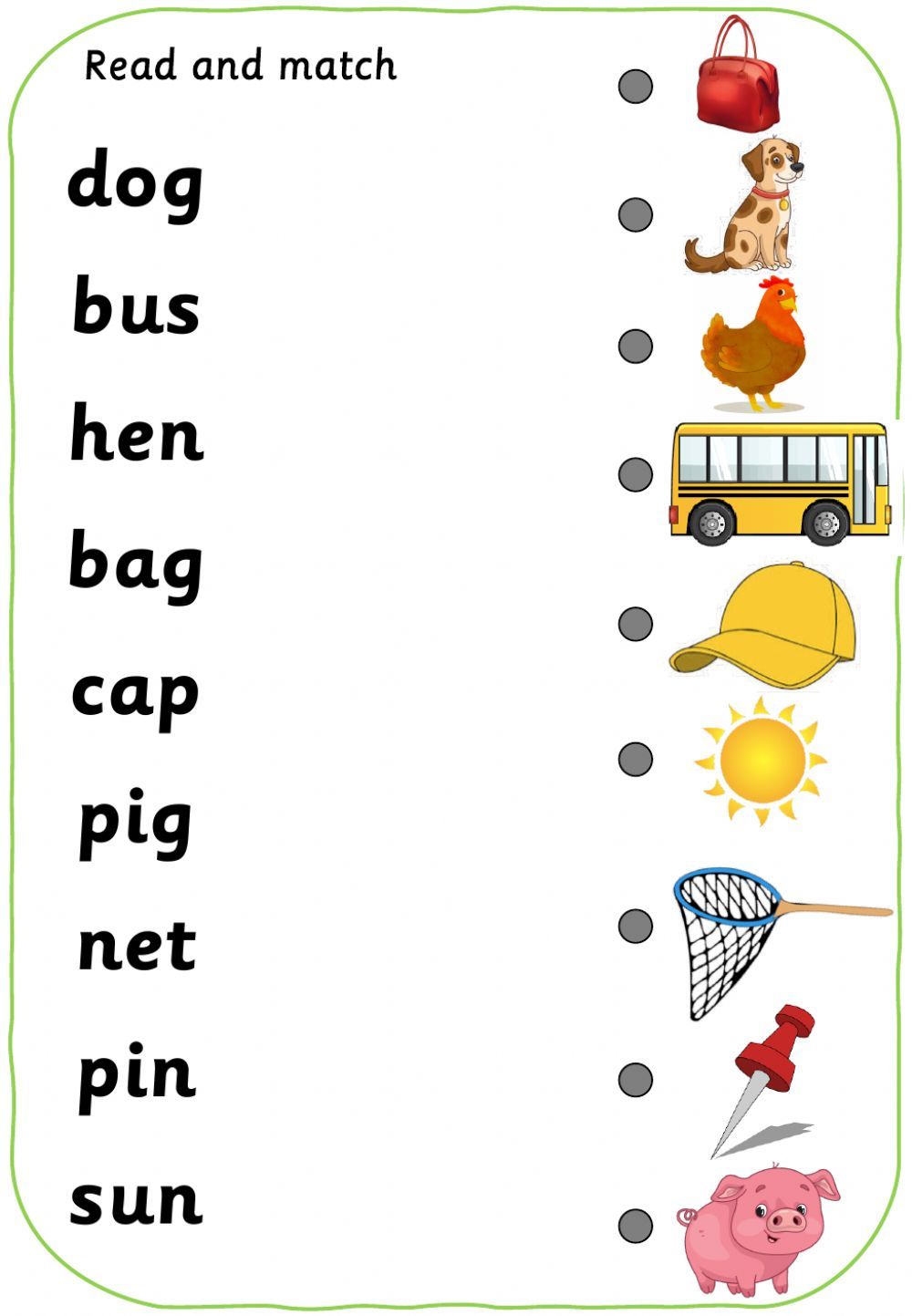 Phonics Worksheet For Grade 1