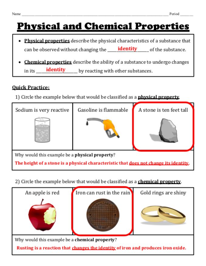 Physical vs Chemical Properties Worksheet Explained