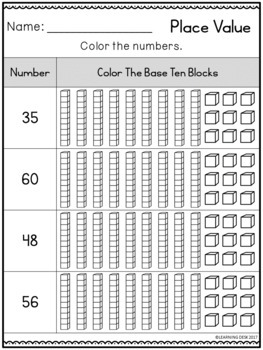 Place Value Blocks Worksheets for Kids Math Mastery