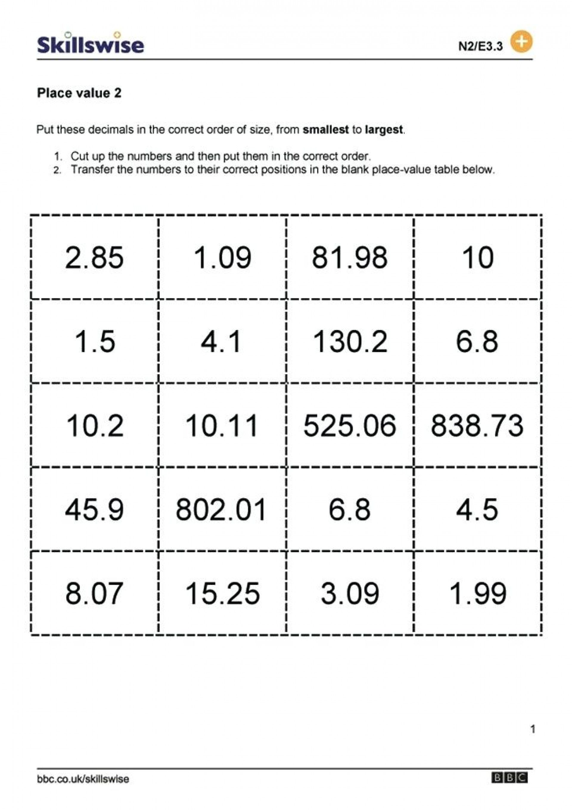 Mastering Decimals with Place Value Worksheets