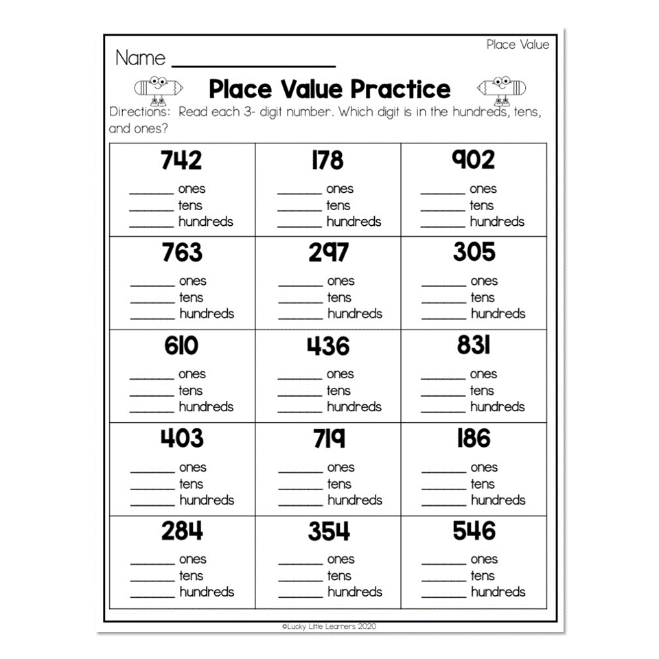 Place Value Worksheet 2Nd Grade