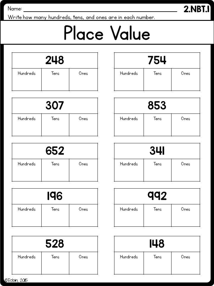 Place Value Worksheets for 2nd Grade Kids Learn Fun