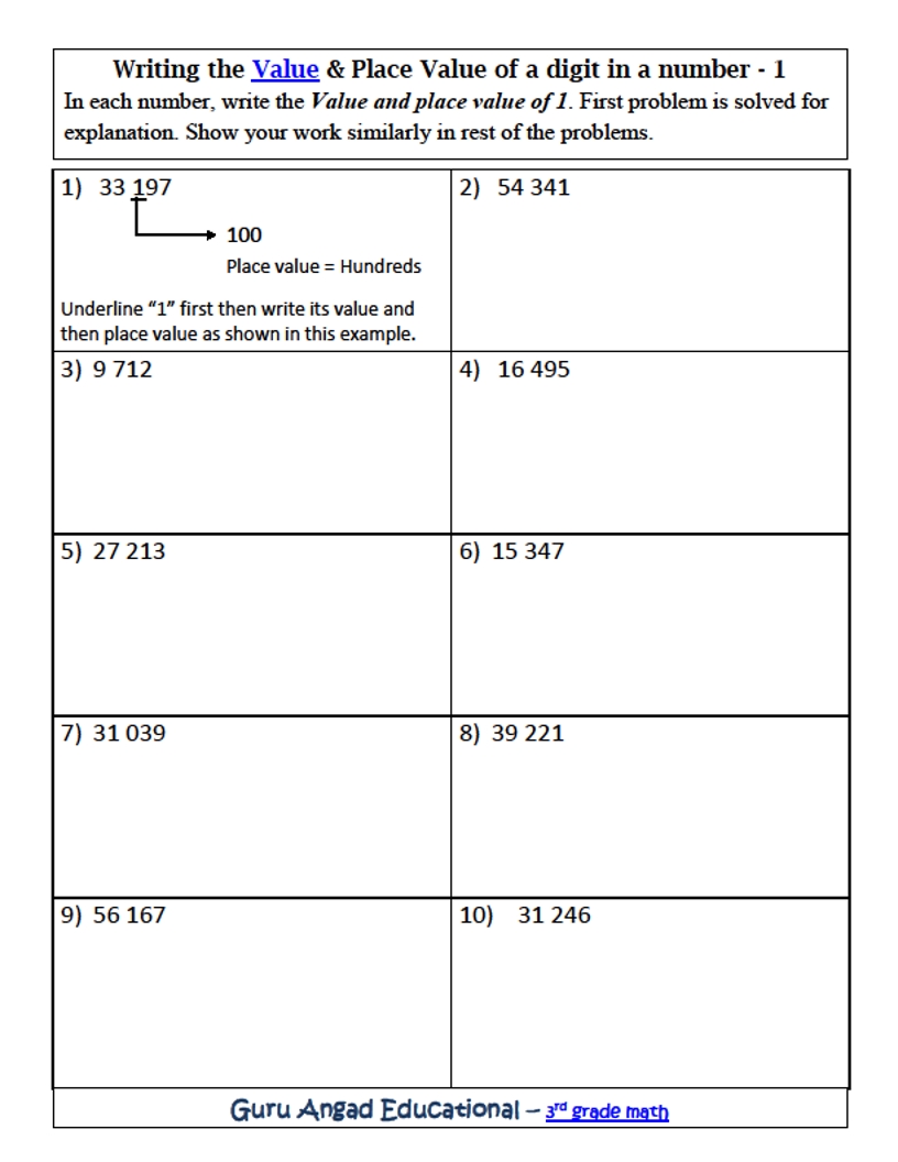 3rd Grade Place Value Worksheets Made Easy