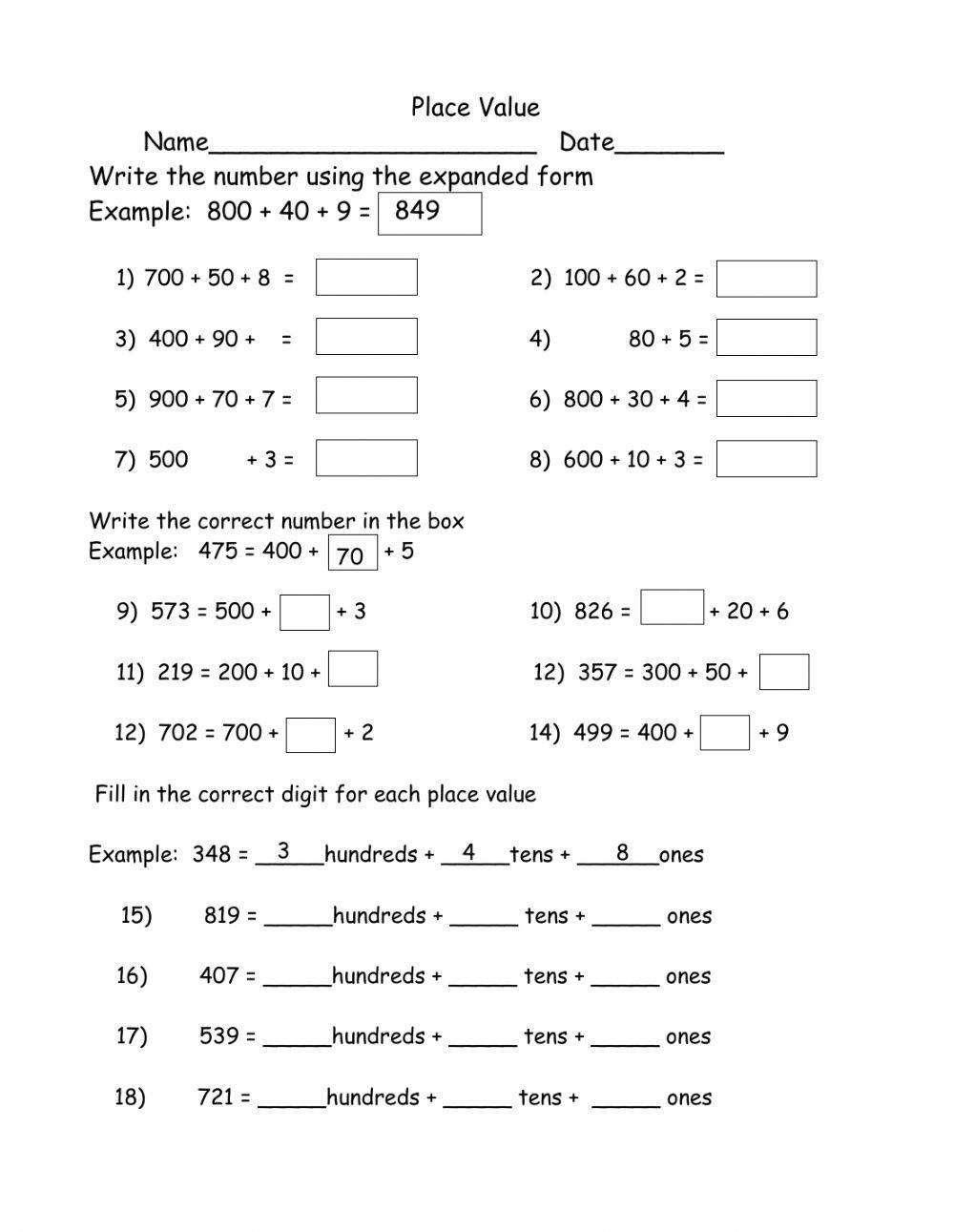 10 Fun Place Value Worksheets for Grade 4