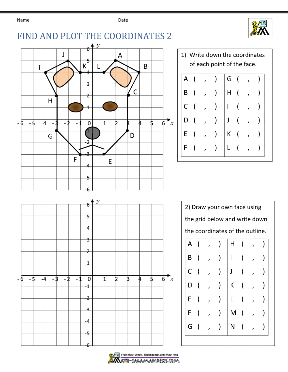 Plot The Coordinates Worksheet